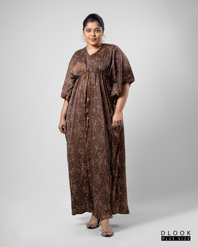 PRINTED KAFTAN MAXI DRESS