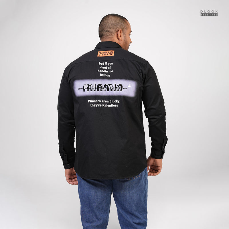 MEN'S LONG SLEEVE SHIRT JET BLACK
