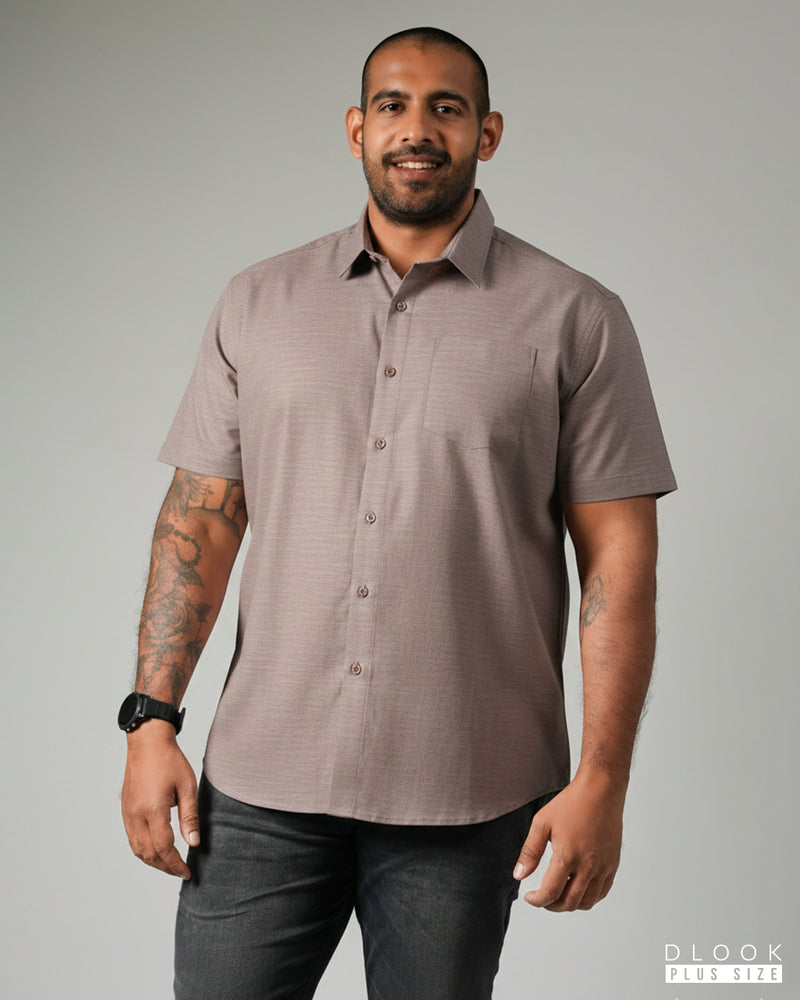 MEN'S SHORT SLEEVE SHIRT - BROWN