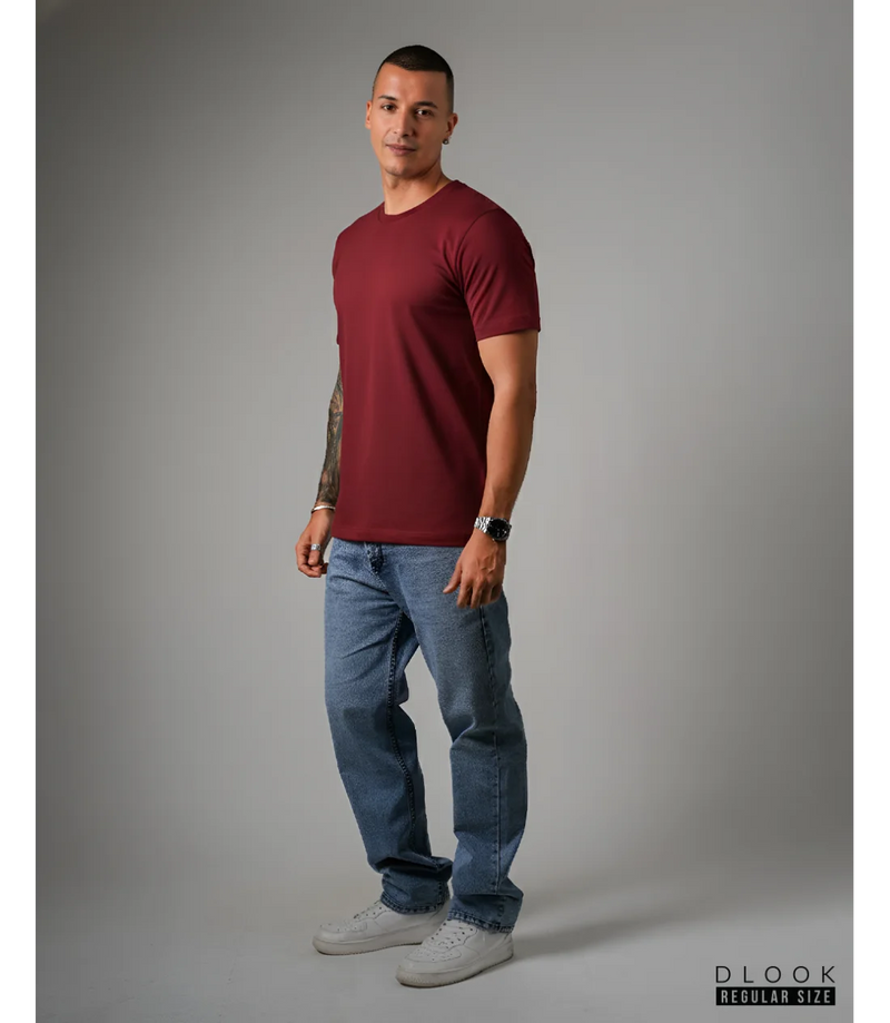 MEN'S CREW NECK TSHIRT - MAROON