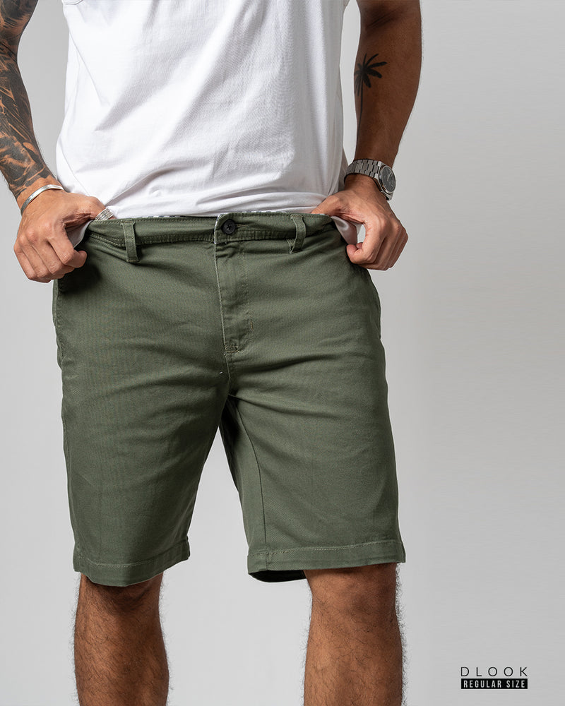 MEN'S STRECH TWILL SHORT-GREEN