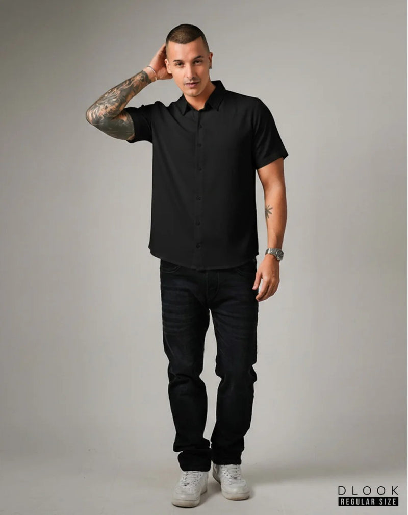 MEN'S SHORT SLEEVE SHIRT - BLACK