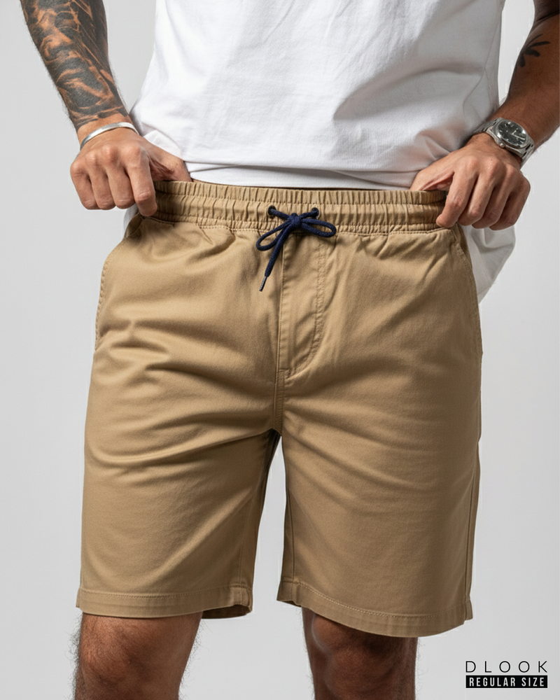 MEN'S CASUAL SHORT WITH DRAWCORD-BEIGE