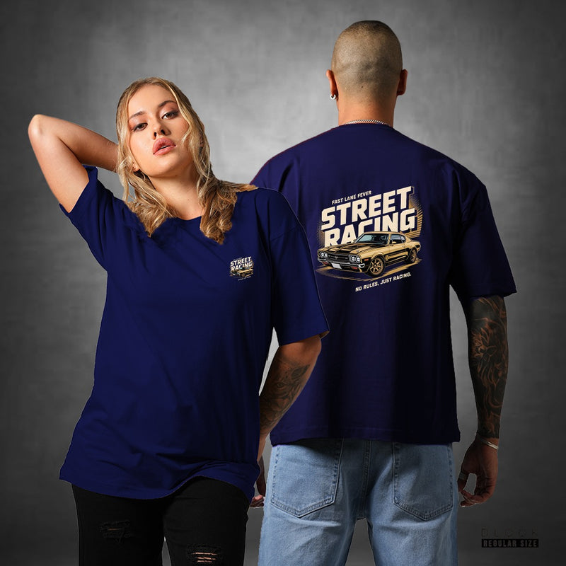 GRAPHIC UNISEX OVERSIZED TSHIRT - BLUE