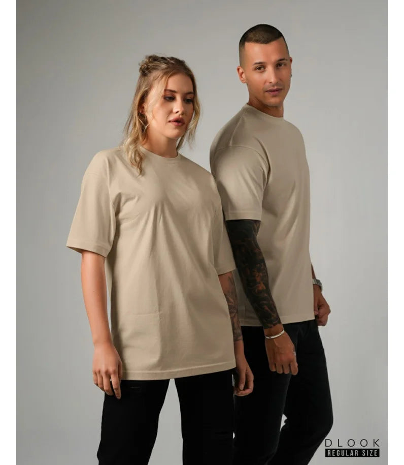 UNISEX OVERSIZED TSHIRT - DARK BEIGE