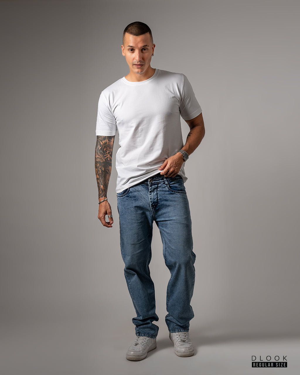 MEN'S CREW NECK TSHIRT - WHITE