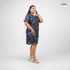 EVERYDAY TROPICAL PLUS SIZE DRESS-BLUE
