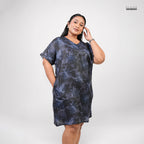 EVERYDAY TROPICAL PLUS SIZE DRESS-BLUE