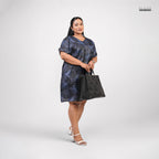 EVERYDAY TROPICAL PLUS SIZE DRESS-BLUE