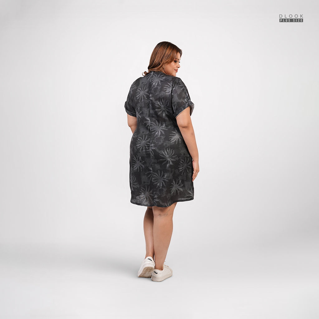 EVERYDAY TROPICAL PLUS SIZE DRESS-GREEN