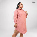 FRONT BUTTON SHIRT DRESS PINK