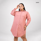 FRONT BUTTON SHIRT DRESS PINK
