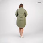 FRONT BUTTON SHIRT DRESS GREEN