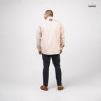 MEN'S  LONG SLEEVE PRINTED SHIRT- BEIGE