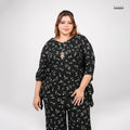 FLORAL BREEZE CO-ORD SET - BLACK