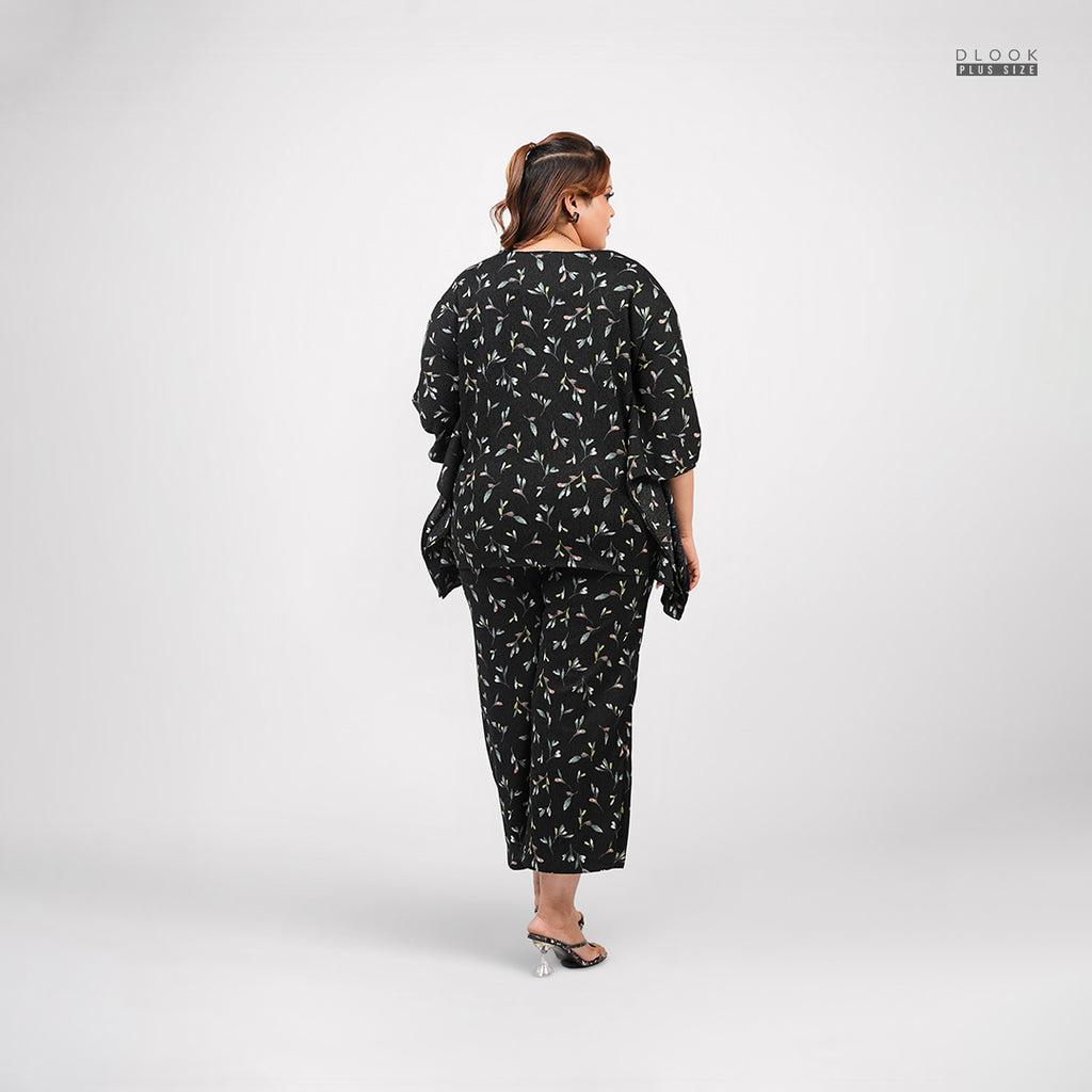 FLORAL BREEZE CO-ORD SET - BLACK