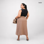 THE CLASSIC SPLIT SKIRT - BROWN