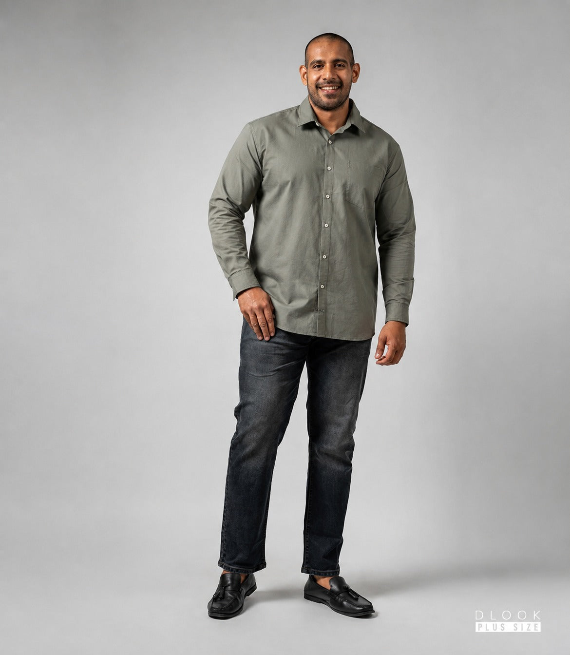 MEN LONG SLEEVE SHIRT- MILITERY GREEN