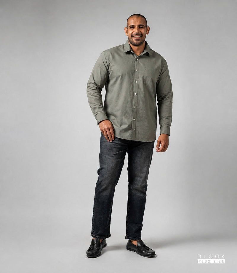 MEN LONG SLEEVE SHIRT- MILITERY GREEN