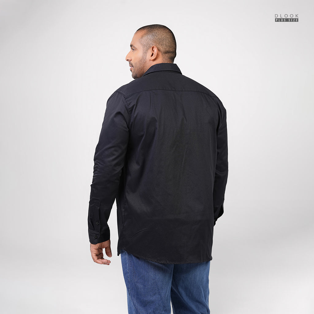 MEN LONG SLEEVE PRINTED SHIRT- BLAKISH BLUE