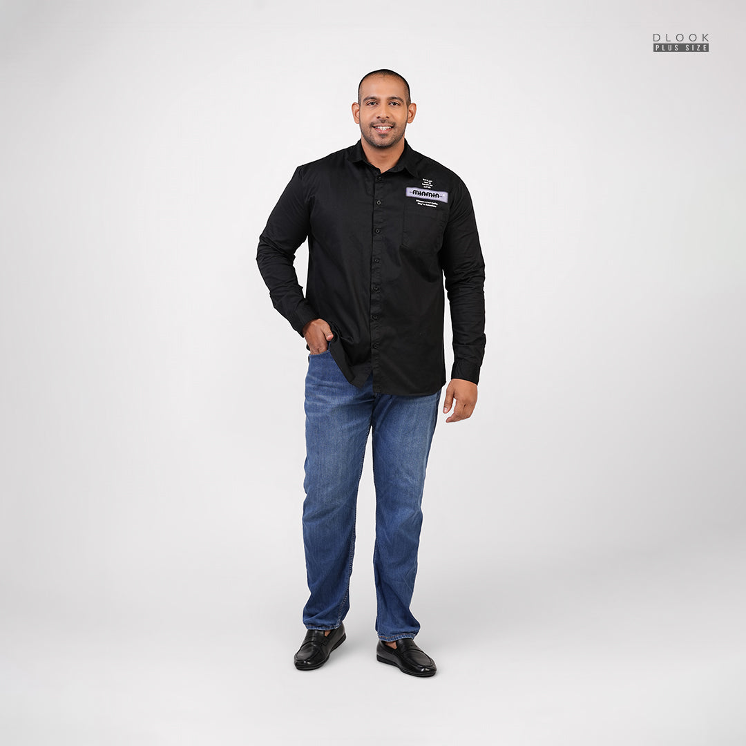 MEN'S LONG SLEEVE SHIRT JET BLACK