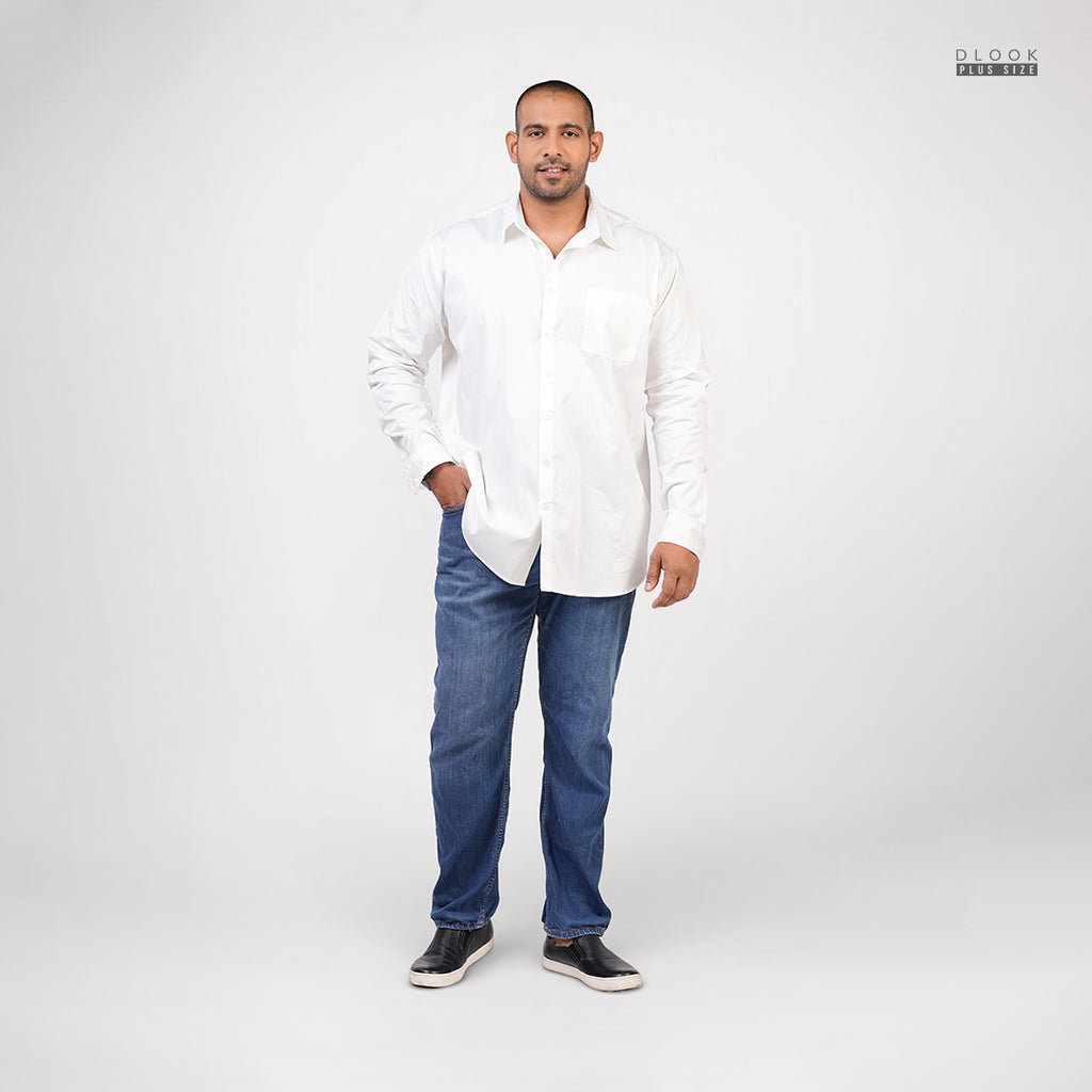 MEN'S  LONG SLEEVE SHIRT- WHITE
