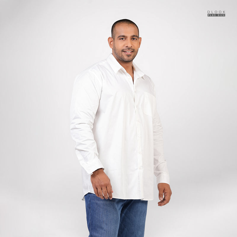 MEN'S  LONG SLEEVE SHIRT- WHITE