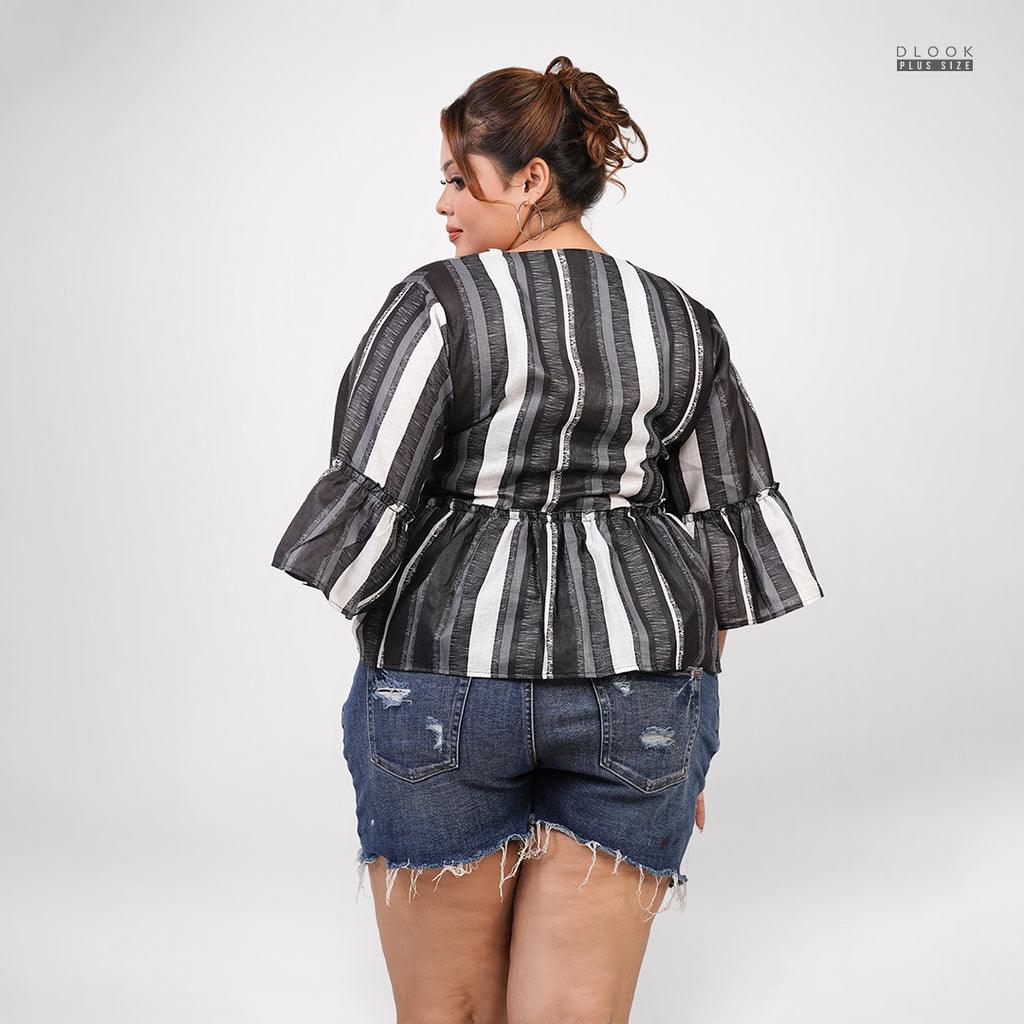 CLASSIC LINE PEPLUM TOP - GREEN