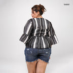 CLASSIC LINE PEPLUM TOP - GREEN