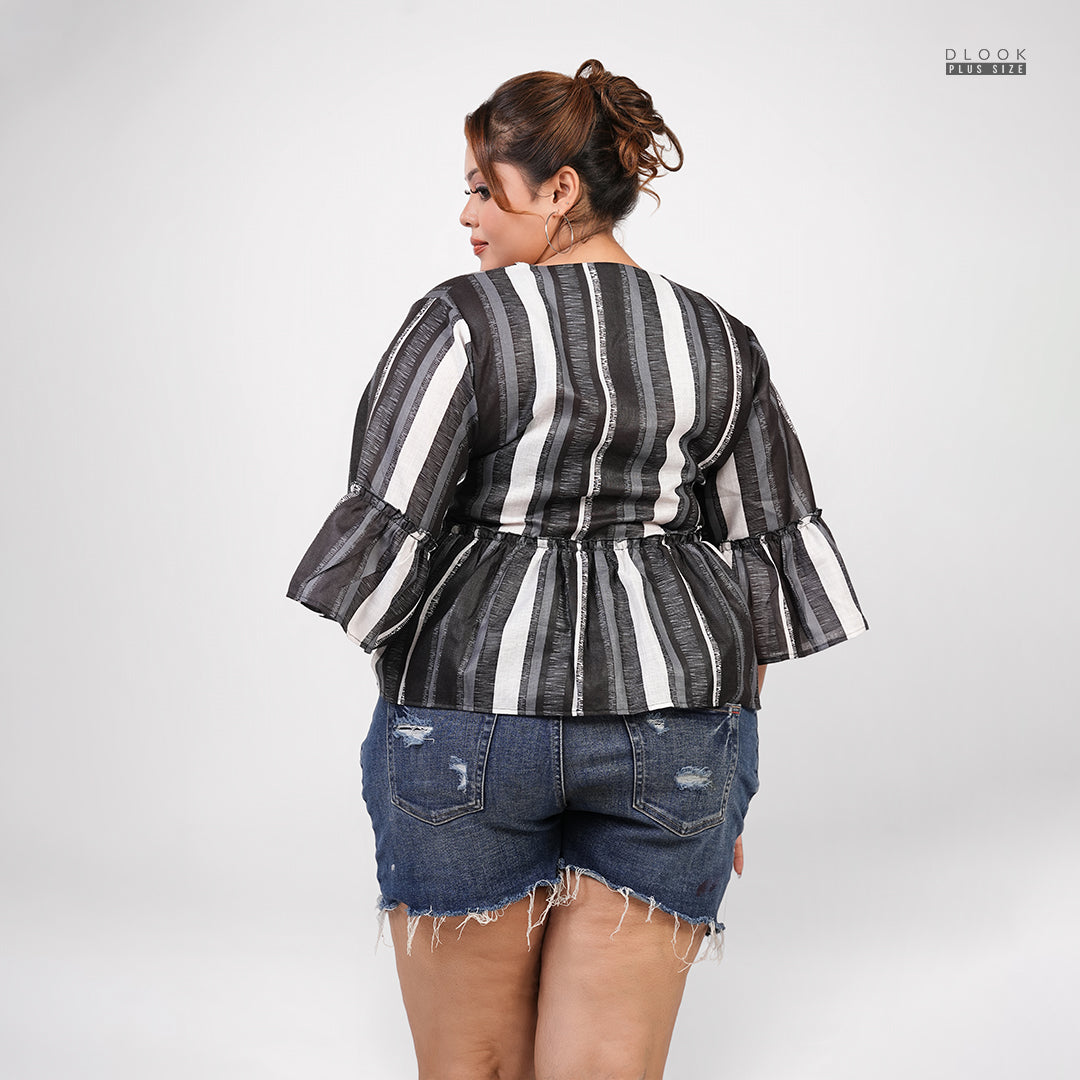 CLASSIC LINE PEPLUM TOP - GREEN