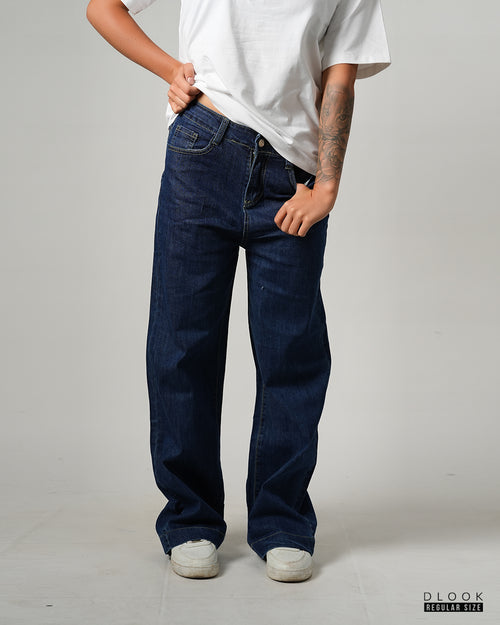 Classic Dark-Wash Straight Denim