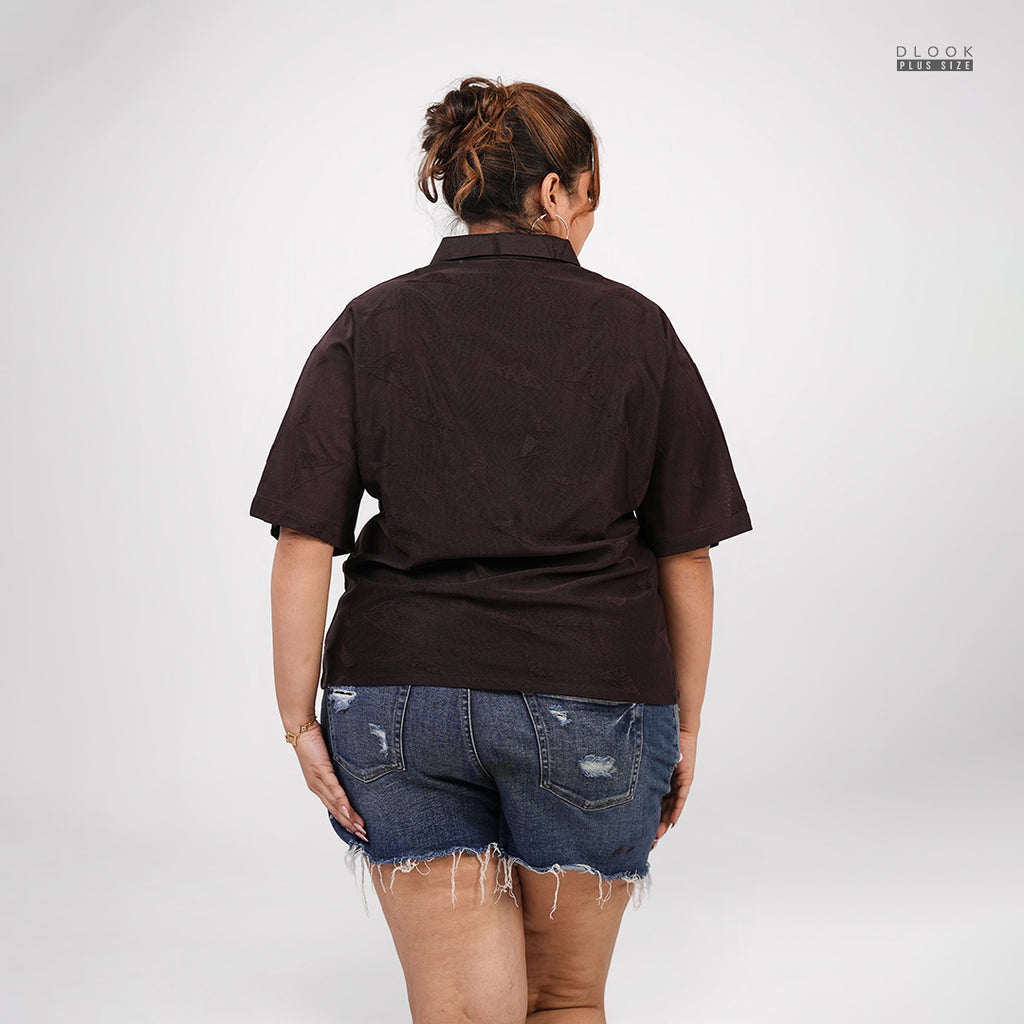 CASUAL COLLARED TOP- MAROON