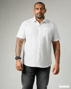MEN'S  SHORT SLEEVE SHIRT- WHITE