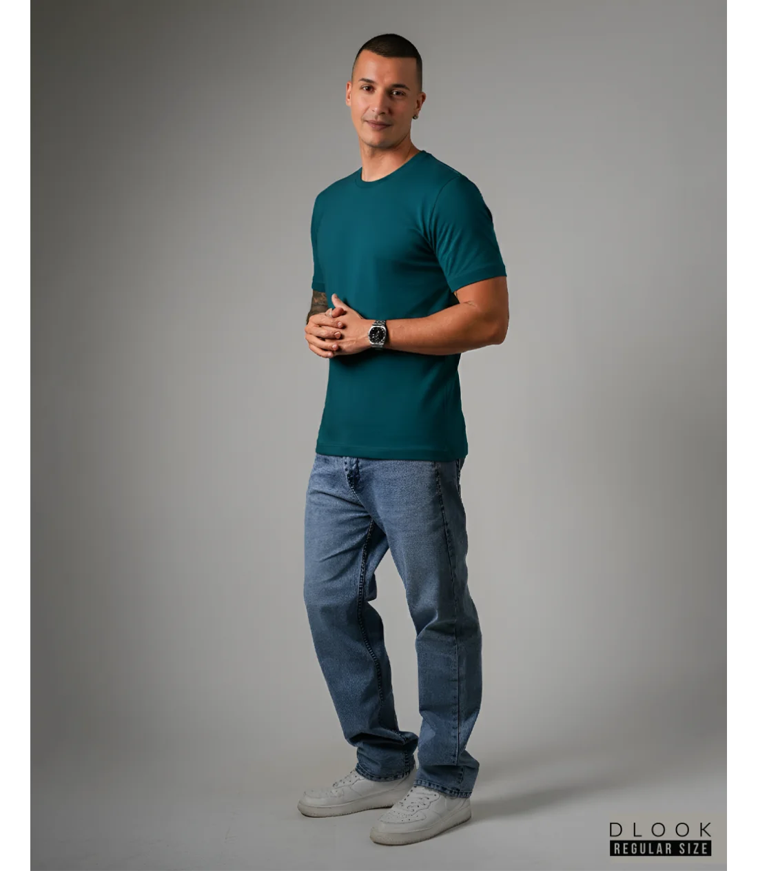 MEN'S CREW NECK TSHIRT - BLUE GREEN