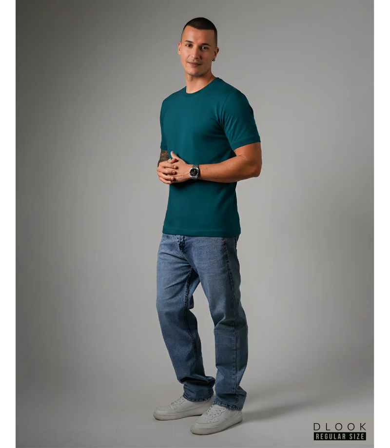MEN'S CREW NECK TSHIRT - BLUE GREEN