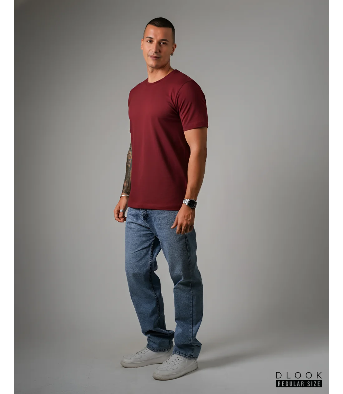 MEN'S CREW NECK TSHIRT - MAROON