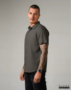 MEN'S SHORT SLEEVE SHIRT - DARK GREY