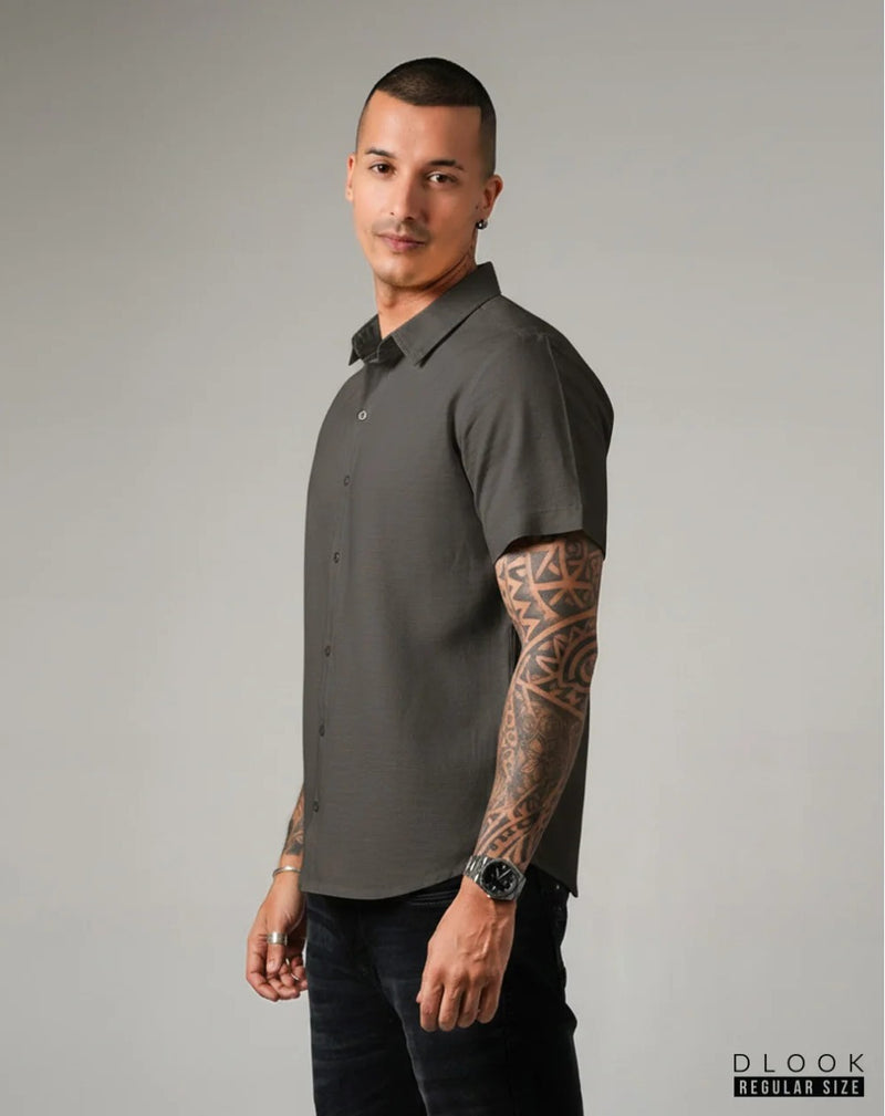 MEN'S SHORT SLEEVE SHIRT - DARK GREY