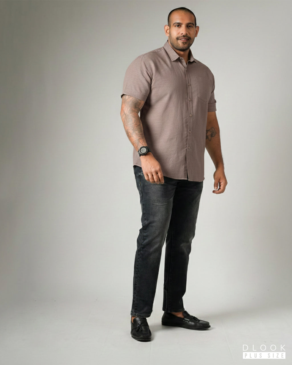 MEN'S SHORT SLEEVE SHIRT - BROWN
