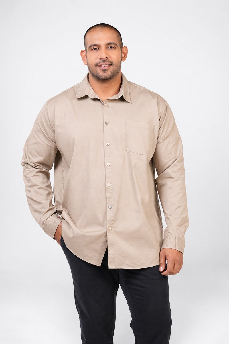 MEN'S LONG SLEEVE SHIRT MOCHA BEIGE