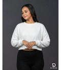 WOMEN'S LONG SLEEVE CROPTOP - WHITE