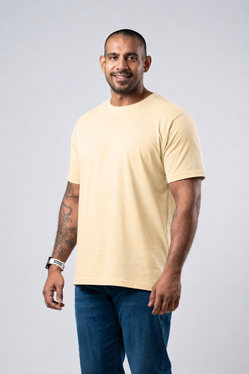 MEN'S CREW T SHIRT YELLOWISH