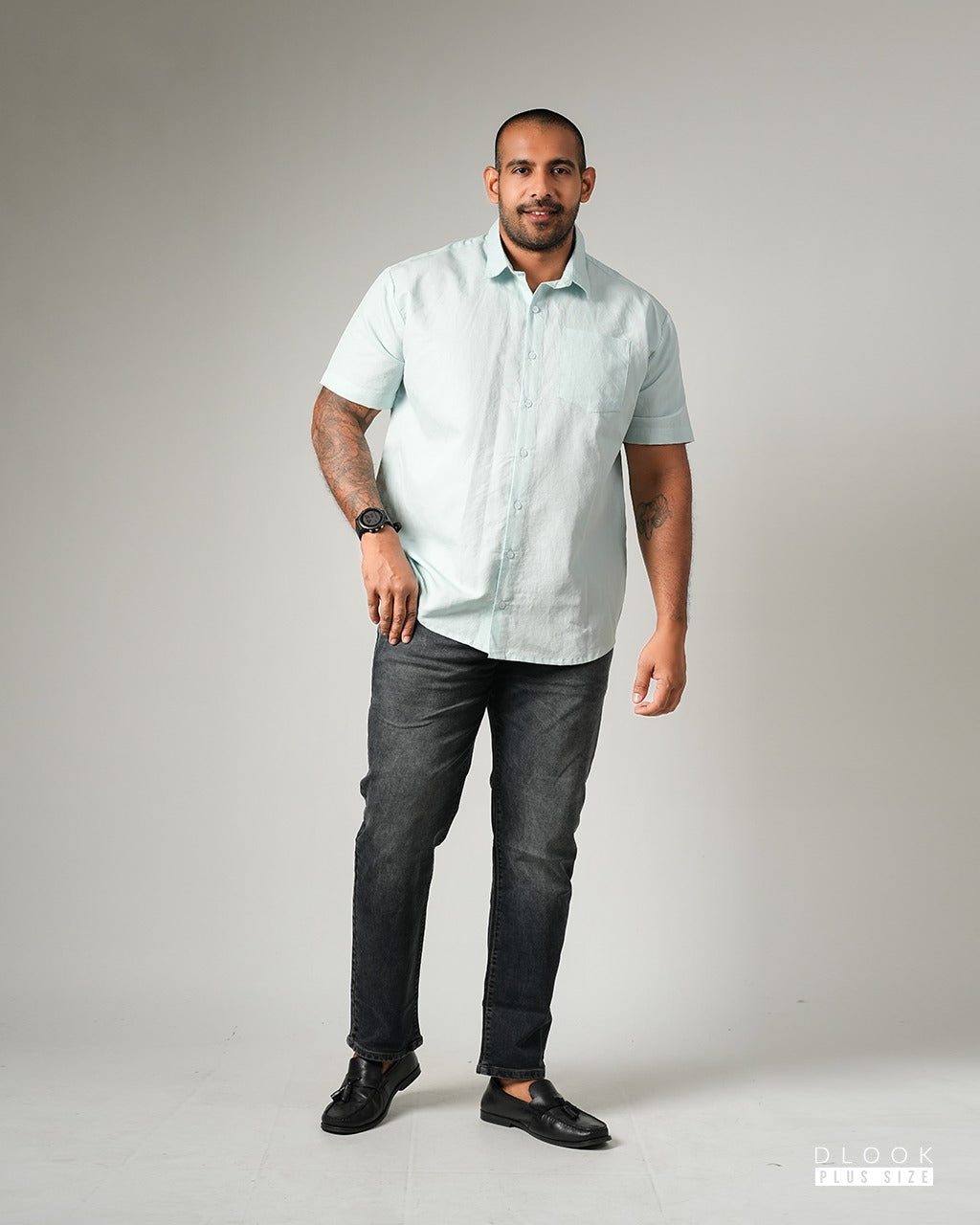 MEN'S SHORT SLEEVE SHIRT- LIGHT BLUE
