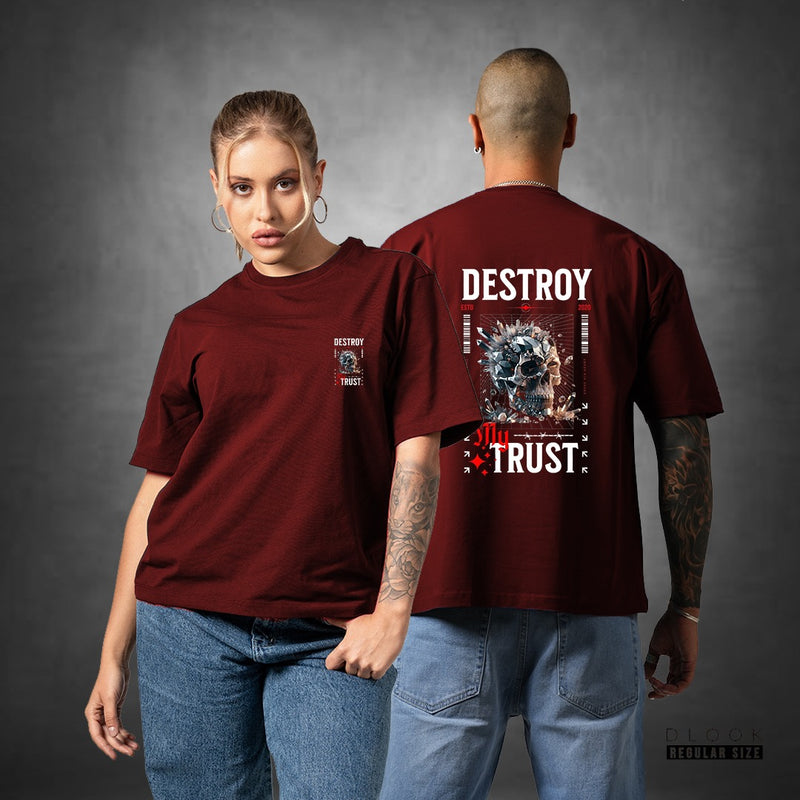 GRAPHIC UNISEX OVERSIZED TSHIRT - MAROON