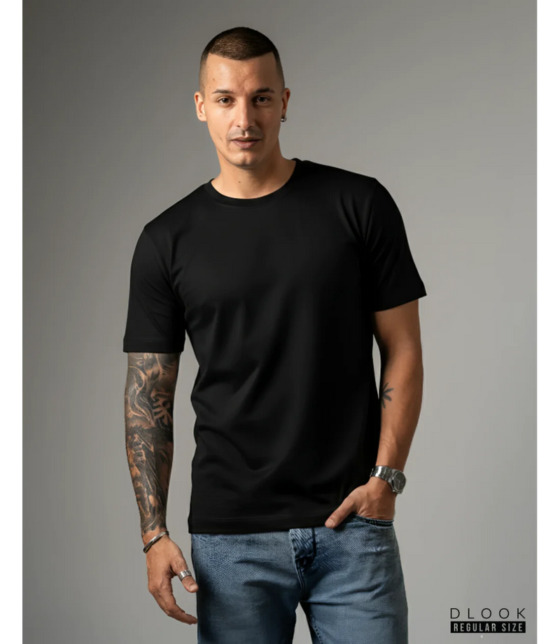 MEN'S CREW NECK TSHIRT - BLACK
