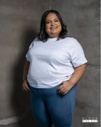WOMEN'S CREW NECK T SHIRT-WHITE
