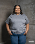 WOMEN'S CREW NECK T SHIRT-DARK GREY