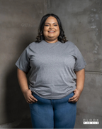 WOMEN'S CREW NECK T SHIRT-DARK GREY