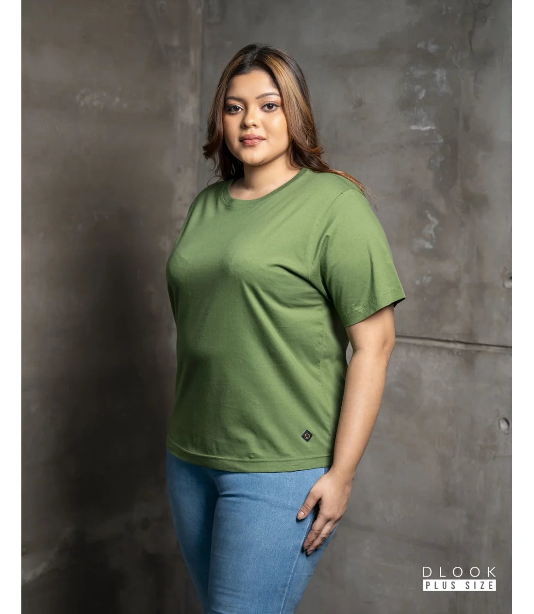 WOMEN'S CREW NECK T SHIRT-GREEN