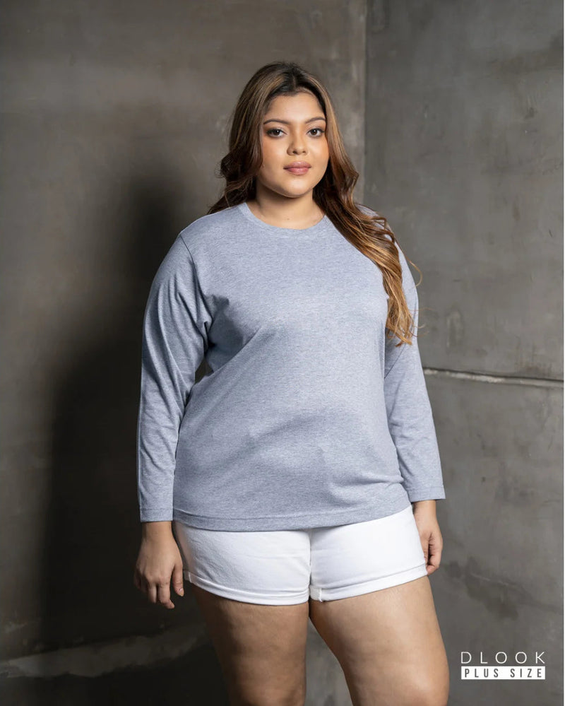 WOMEN'S LONG SLEEVE T SHIRT - GREY